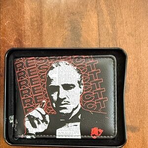 Buckle-Down Black Leatherette Bifold Wallet with ID Window
